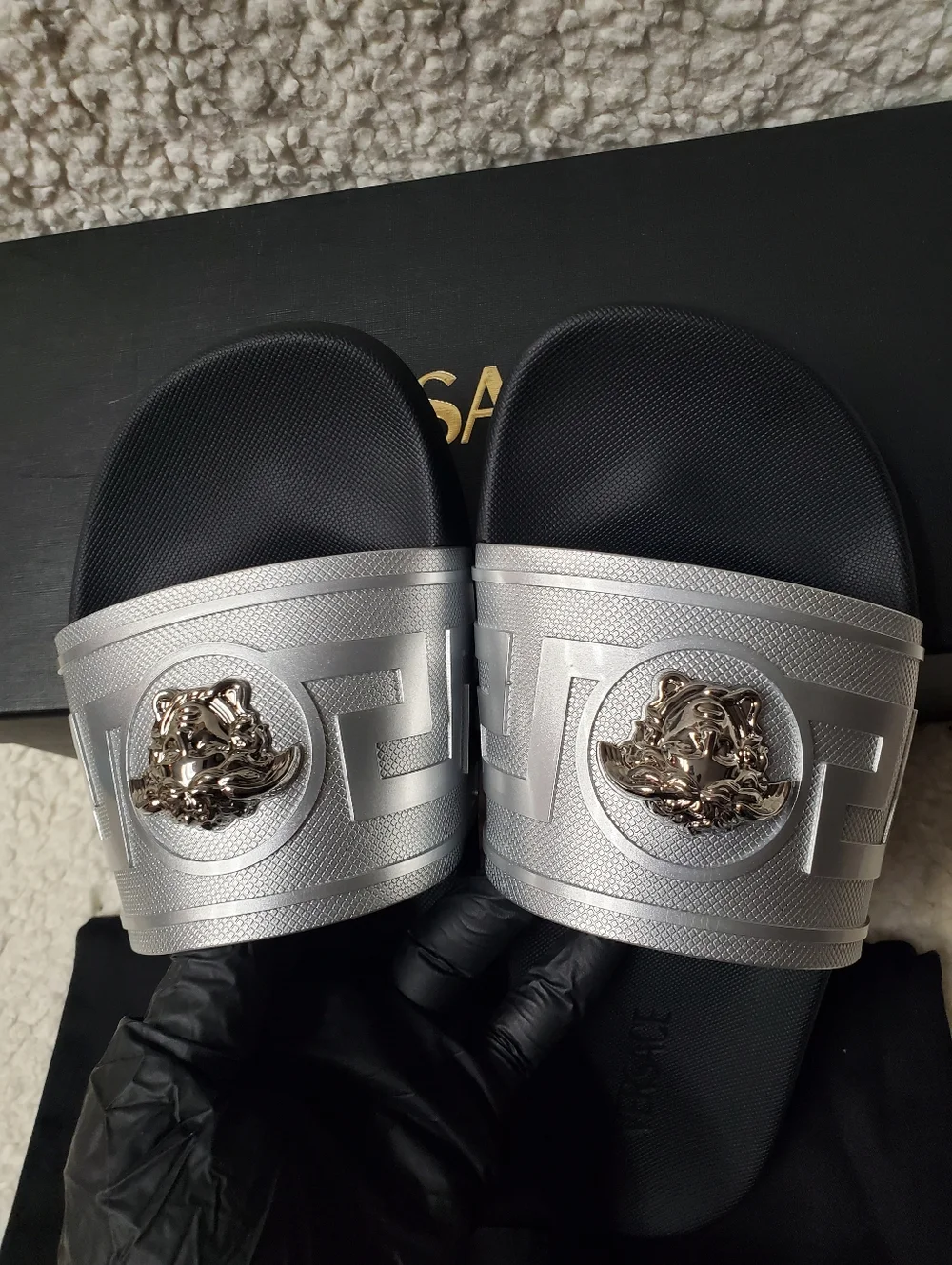 Versace Medusa Rubber Slides - Picture 10 of 12